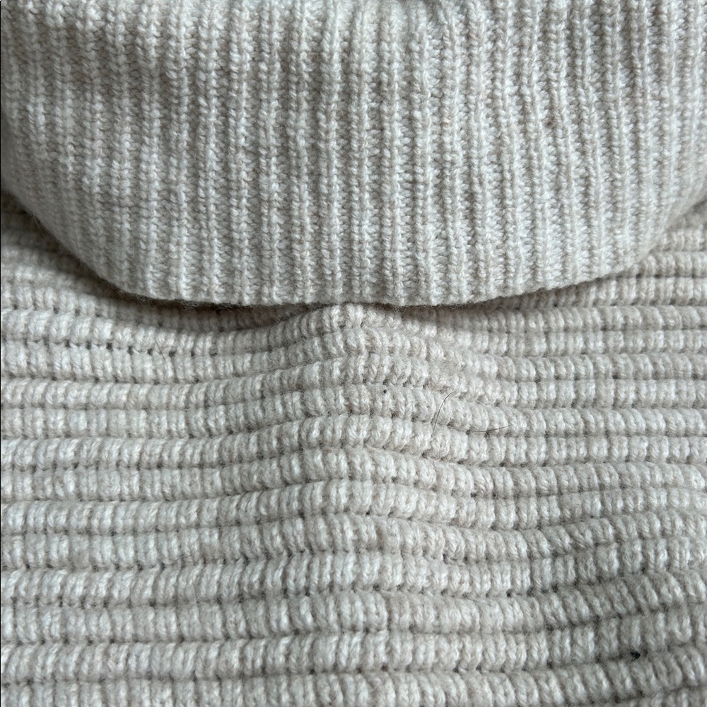 Madewell Cotton/Wool Blend Cream Colored Cowl Neck Sweater size XL - Picture 5 of 9